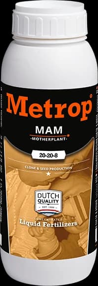 Engrais MAM Metrop, 1 L, engrais liquide NPK 20-20-8 pour plantes mères et boutures et croissance longue