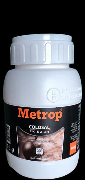 Engrais PK Colosal Metrop, complément de floraison PK 52-34 en poudre, phosphore et potassium, en pot de 500 g